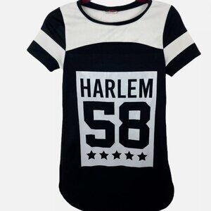 Blush Black T-Shirt Harlem 58 Girls Size Medium Short Sleeve Tunic Music Jazz